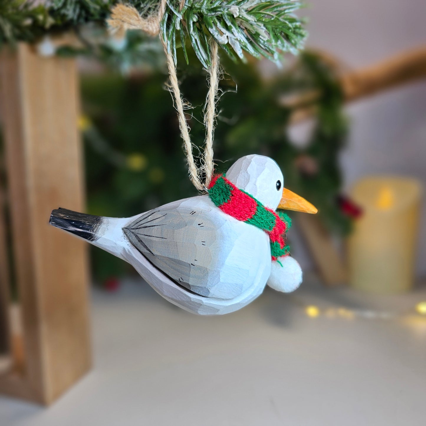 Seagull with Scarf Hanging Christmas Tree Ornament – Gift Box Included