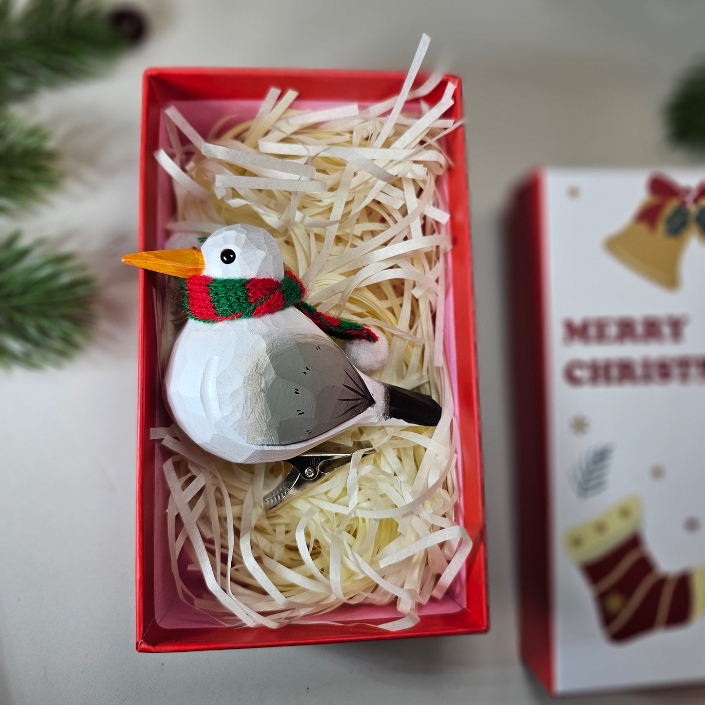 Seagull with Scarf Hanging Christmas Tree Ornament – Gift Box Included