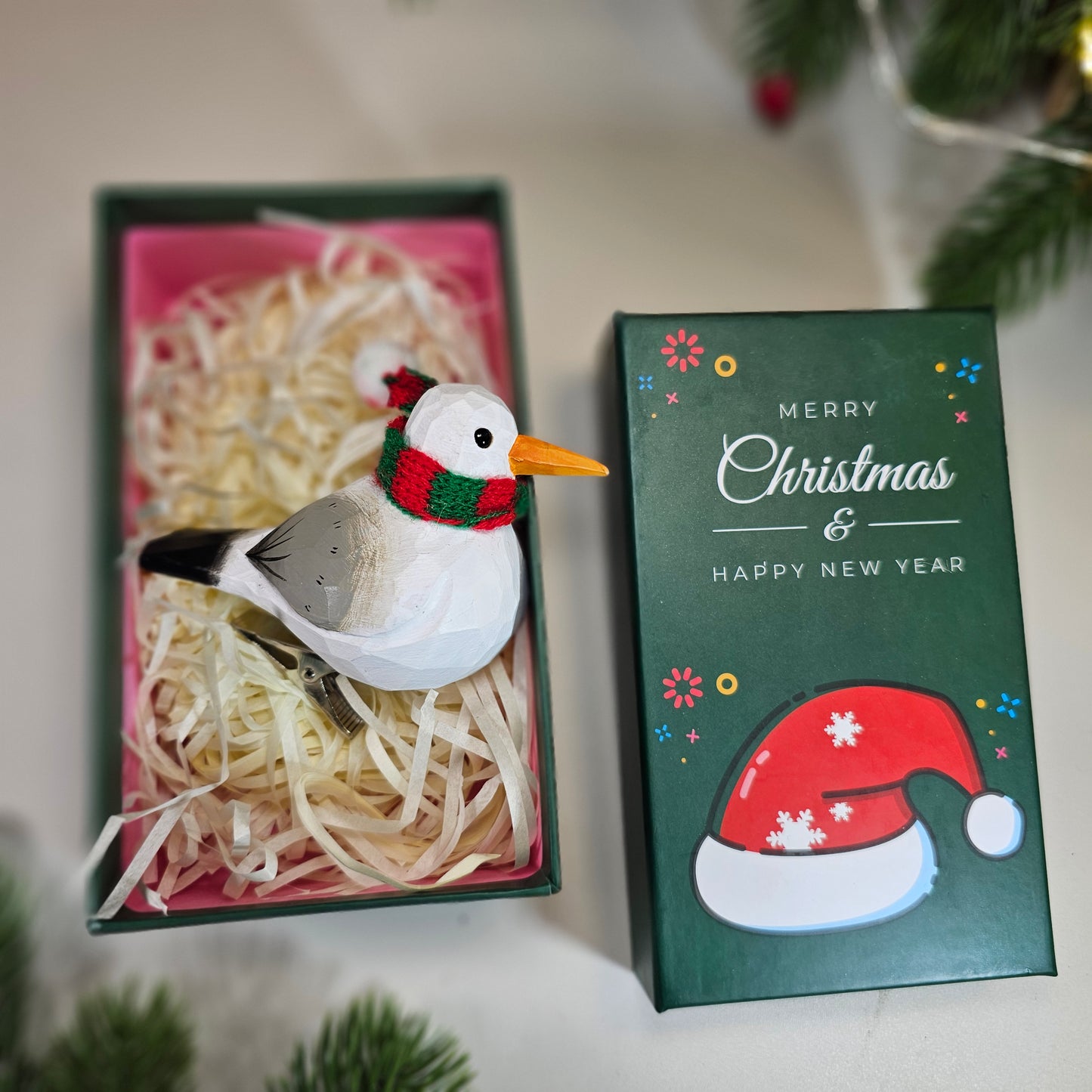 Seagull with Scarf Hanging Christmas Tree Ornament – Gift Box Included