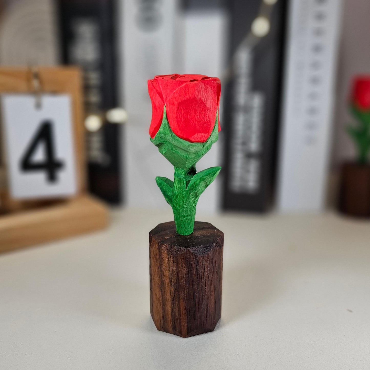 Handcrafted Wooden Rose & Heart Décor with Gift Box – Perfect Valentine’s Gift