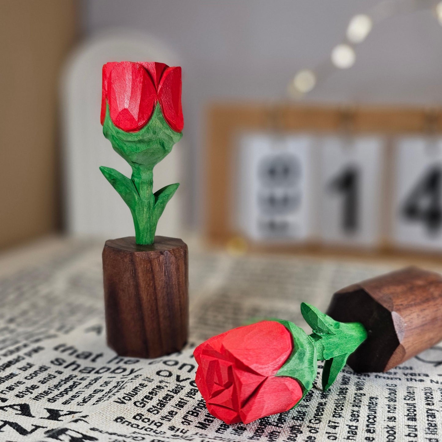 Handcrafted Wooden Rose & Heart Décor with Gift Box – Perfect Valentine’s Gift