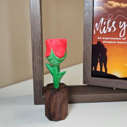 Handcrafted Wooden Rose & Heart Décor with Gift Box – Perfect Valentine’s Gift