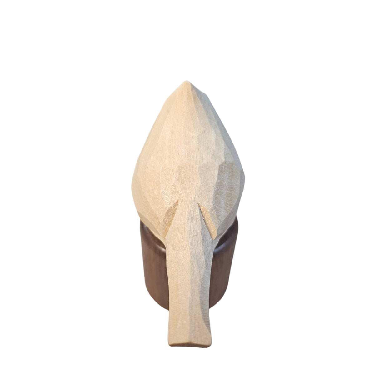 Handcrafted Unfinished Basswood Bird Figurine with Black Walnut Base (4")