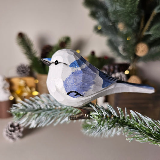 Azure Tit Clip-on Bird Ornament