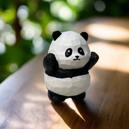 Handcrafted Panda Wooden Figurine