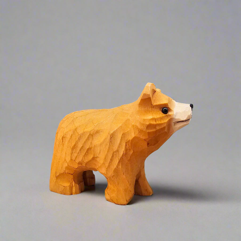 Black Bear 3" Hand-Painted Wood Figurine