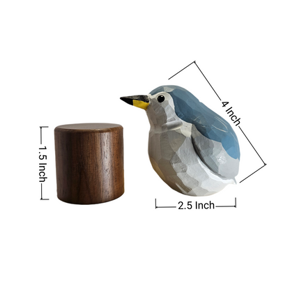 Hand Carved & Hand Painted Black-crowned Night Heron Figurine | Basswood with Black Walnut Base