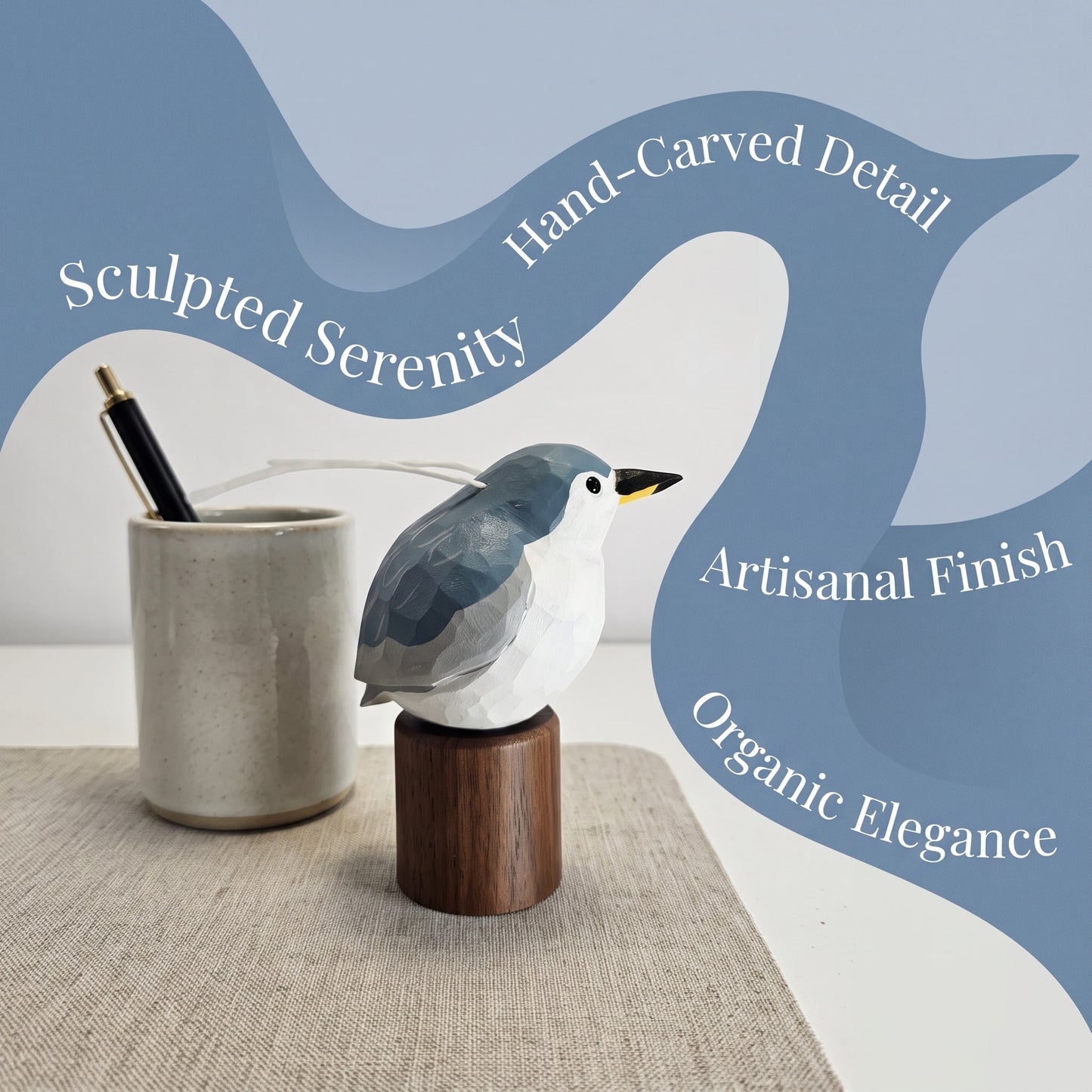 Hand Carved & Hand Painted Black-crowned Night Heron Figurine | Basswood with Black Walnut Base