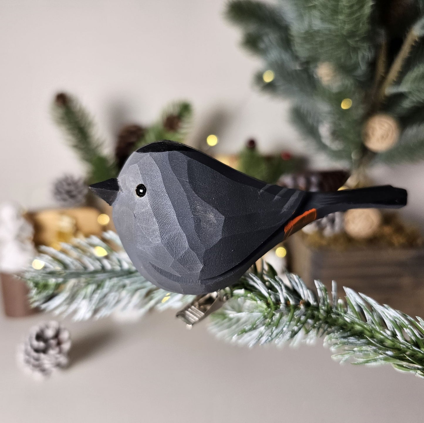 Adornos de pájaros con clip para árbol de Navidad