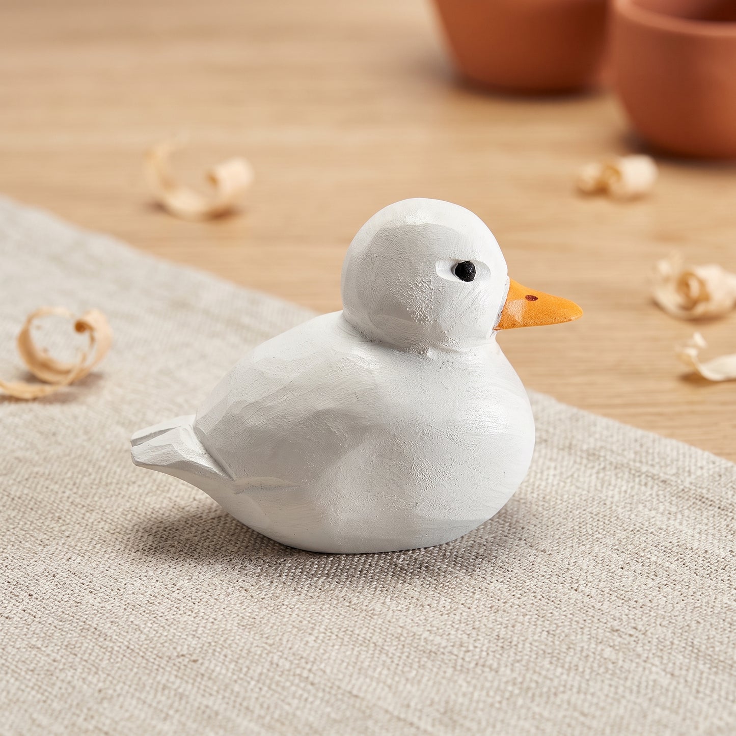 Hand Carved & Hand Painted Cole Duck Figurine | Basswood with Wooden Base