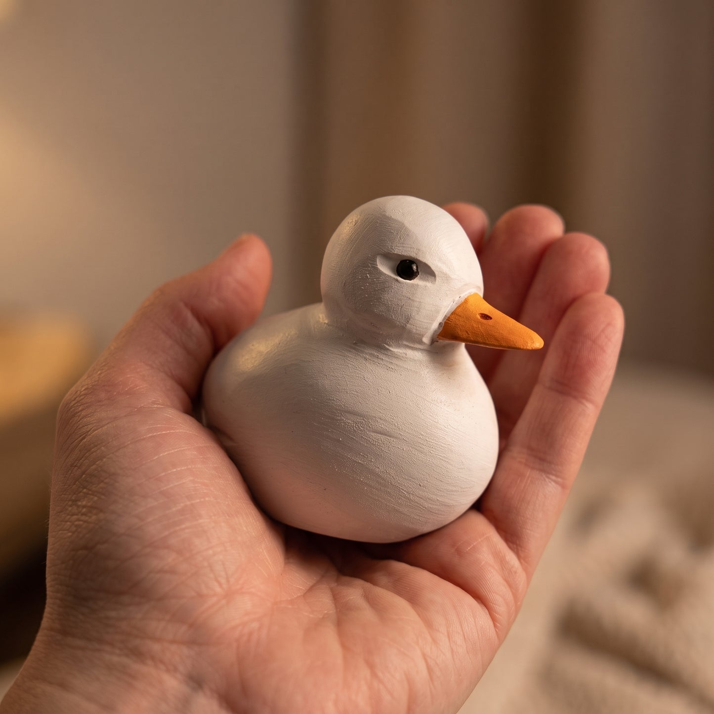 Hand Carved & Hand Painted Cole Duck Figurine | Basswood with Wooden Base