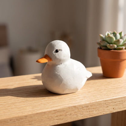 Hand Carved & Hand Painted Cole Duck Figurine | Basswood with Wooden Base