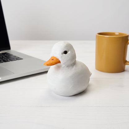 Hand Carved & Hand Painted Cole Duck Figurine | Basswood with Wooden Base