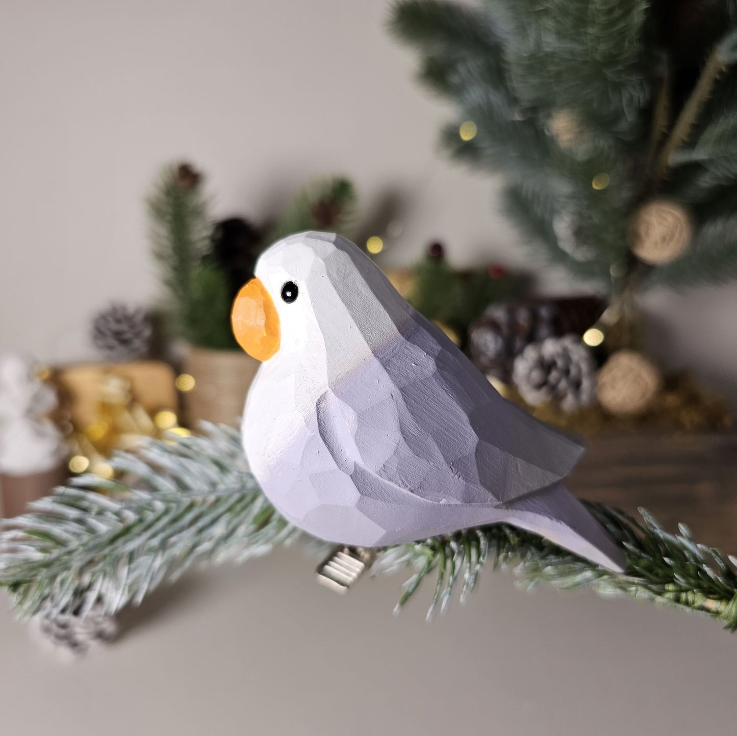 Adornos de pájaros con clip para árbol de Navidad