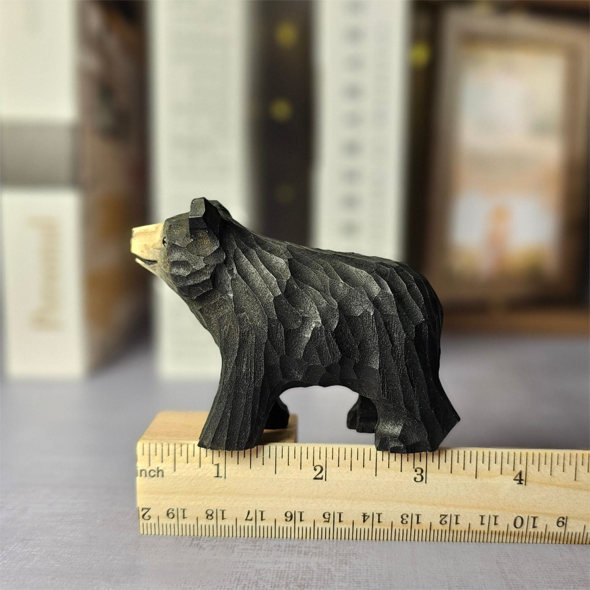 Black Bear 3" Hand-Painted Wood Figurine - Wooden Islands