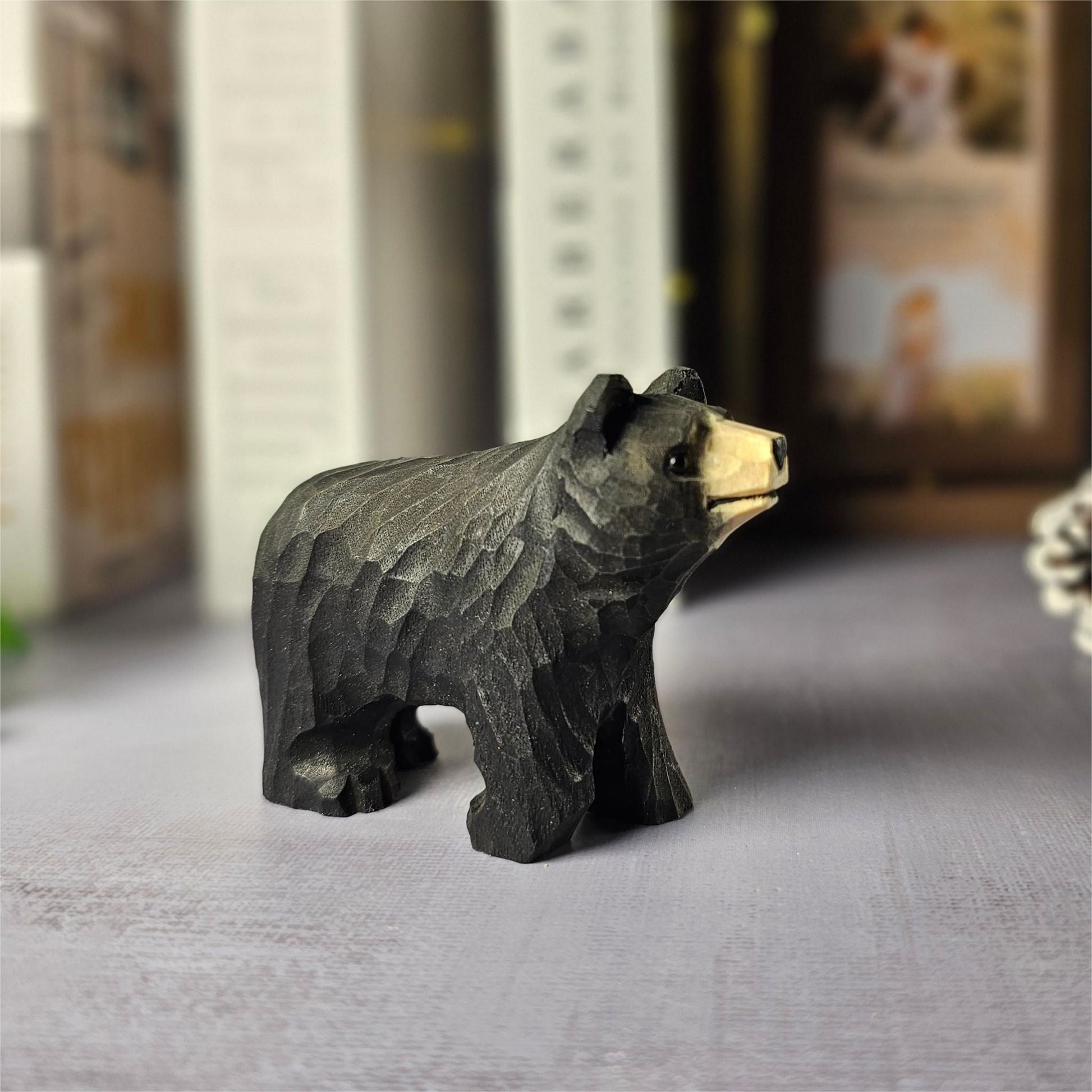 Black Bear 3" Hand-Painted Wood Figurine - Wooden Islands