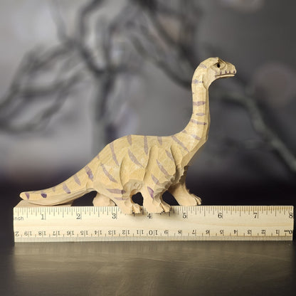 Brachiosaurus Hand-Carved Wooden Figurine - Wooden Islands