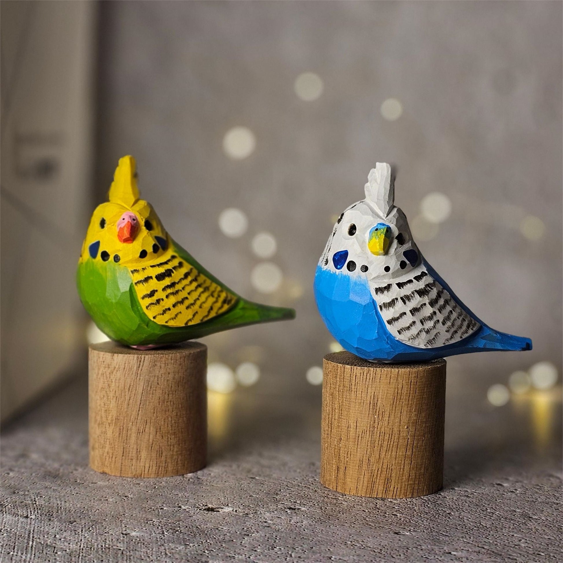 Budgie Hand-Painted Wood Figurine - Wooden Islands