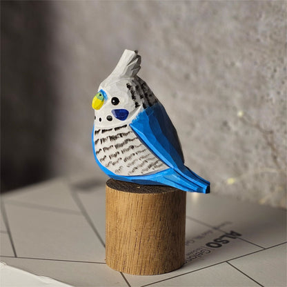 Budgie Hand-Painted Wood Figurine - Wooden Islands