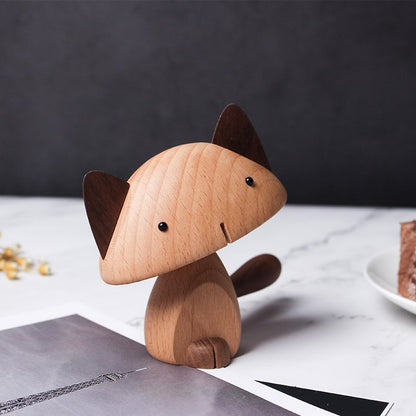 Cat Figurines Handmade Wooden Decorations - Wooden Islands