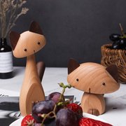 Cat Figurines Handmade Wooden Decorations - Wooden Islands