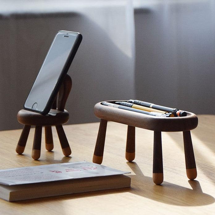 Cell Phone Holder Handmade Wooden Rabbit Ear Chair Unique Phone
