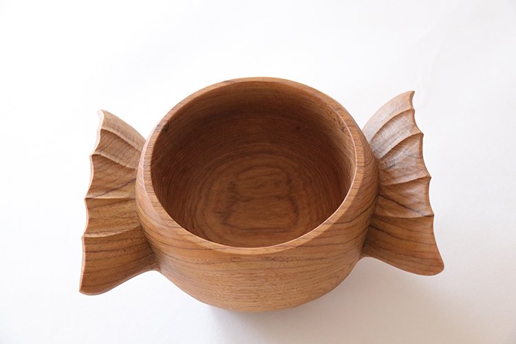 Double Wing Bowls Teak Wood Wooden Hand Carved Art Decor - Wooden Islands