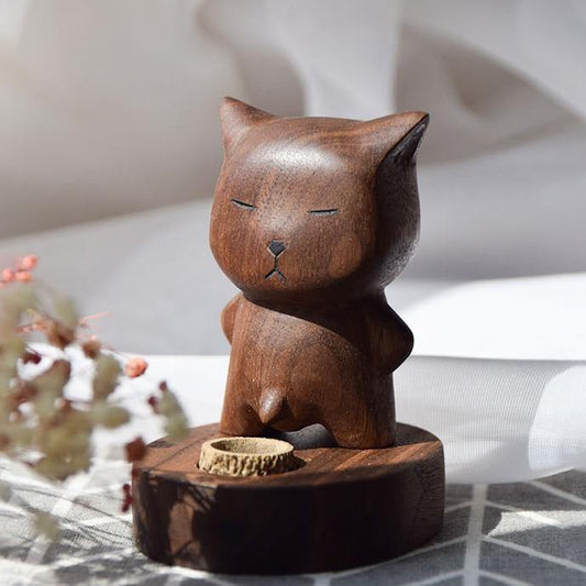 Essential oil Diffuser Hand Carved Be Cool Tibetan fox Wooden Décor _DC - Wooden Islands