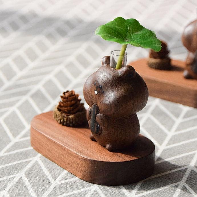 Hamster Wooden Diffuser | Essential oil Diffuser Hand-carved Ornaments - Wooden Islands