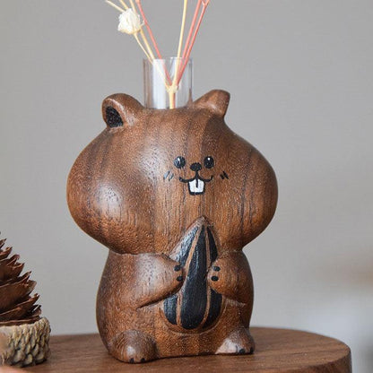 Hamster Wooden Diffuser | Essential oil Diffuser Hand-carved Ornaments - Wooden Islands