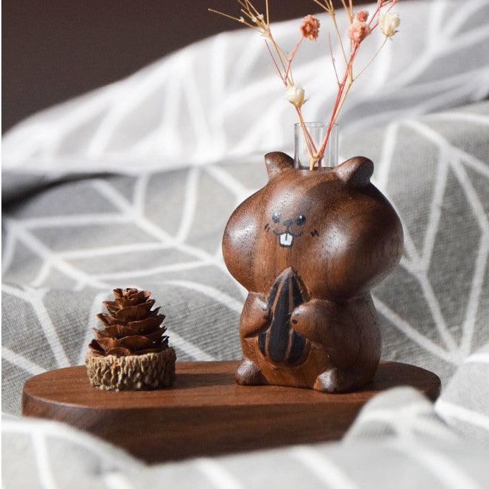 Hamster Wooden Diffuser | Essential oil Diffuser Hand-carved Ornaments - Wooden Islands