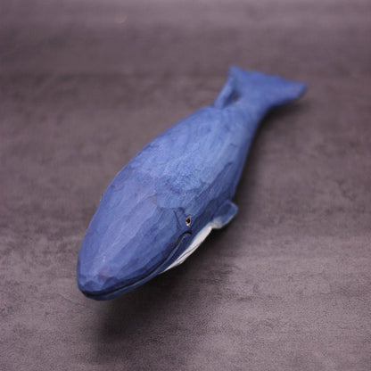 Hand-Painted Wooden Humpback Whale Figurine – Stunning Maritime Decor - Wooden Islands