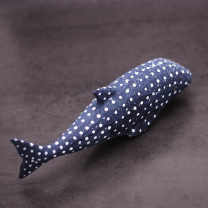 Hand-Painted Wooden Whale Shark Figurine – Majestic Oceanic Decor - Wooden Islands
