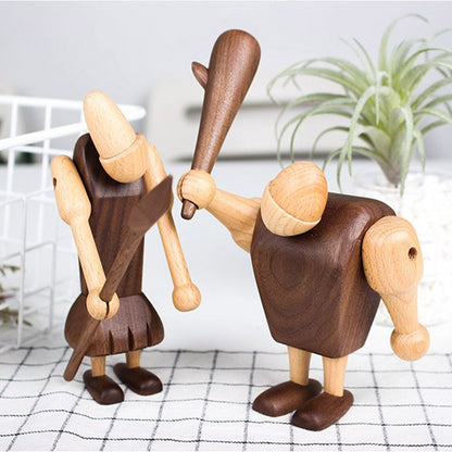 Handmade Primitive mammoth Wooden Figurines - Wooden Islands