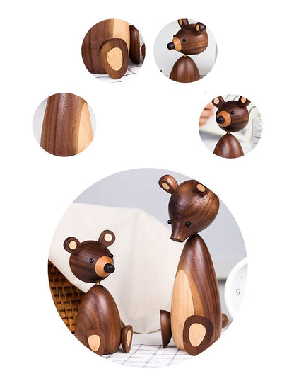 Handmade Q Bear figurine Wooden - Wooden Islands