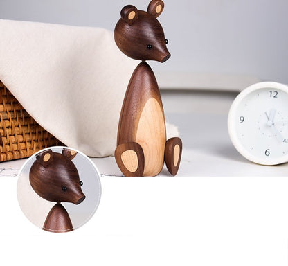 Handmade Q Bear figurine Wooden - Wooden Islands