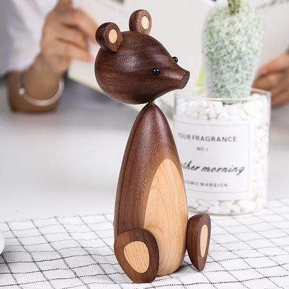 Handmade Q Bear figurine Wooden - Wooden Islands