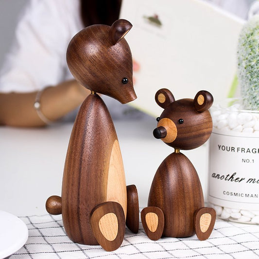 Handmade Q Bear figurine Wooden - Wooden Islands