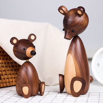 Handmade Q Bear figurine Wooden - Wooden Islands