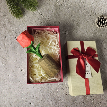 Handmade Wooden Rose With Gift Box Packing - Wooden Islands