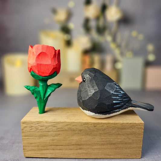 Junco with Rose - Wooden Islands