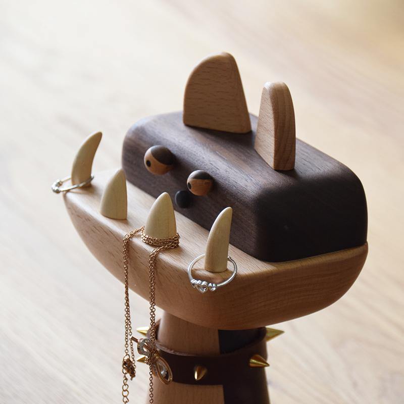 Key Holder Handmade Wooden Bulldog key Holder Decor - Wooden Islands