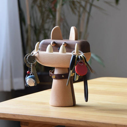 Key Holder Handmade Wooden Bulldog key Holder Decor - Wooden Islands