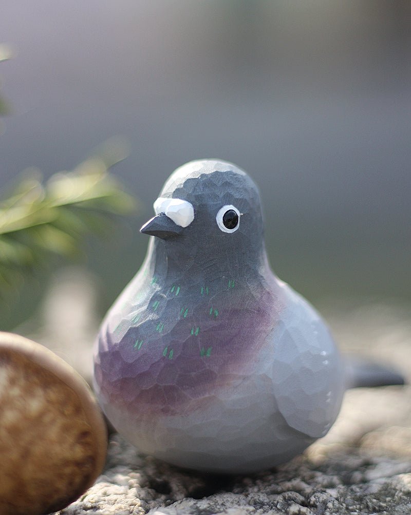 Pigeon Couple Figurines – Unique Home Decor - Wooden Islands