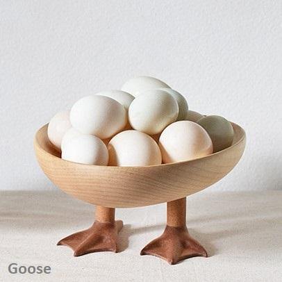 Plates Wooden Handmade Goose or Chicken GO - Wooden Islands