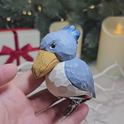 Shoebill Wooden Clip-on Christmas Tree Ornament