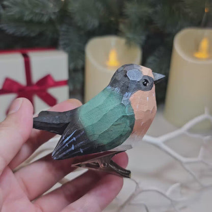 Swallow Wooden Clip-on Christmas Tree Ornament