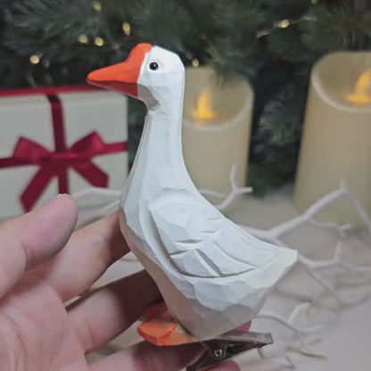 Goose Wooden Clip-on Christmas Tree Ornament