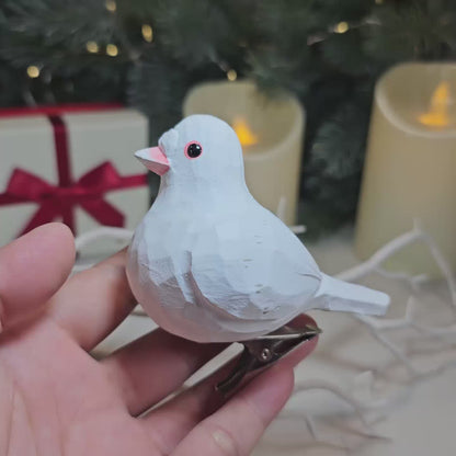 Pigeon Wooden Clip-on Christmas Tree Ornament