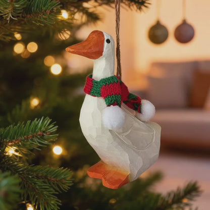 Goose with Scarf Hanging Christmas Tree Ornament – Gift Box Included